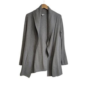 J. Jill Pure Jill Gray Cotton Cashmere Blend Open Front Cardigan Sweater Size S